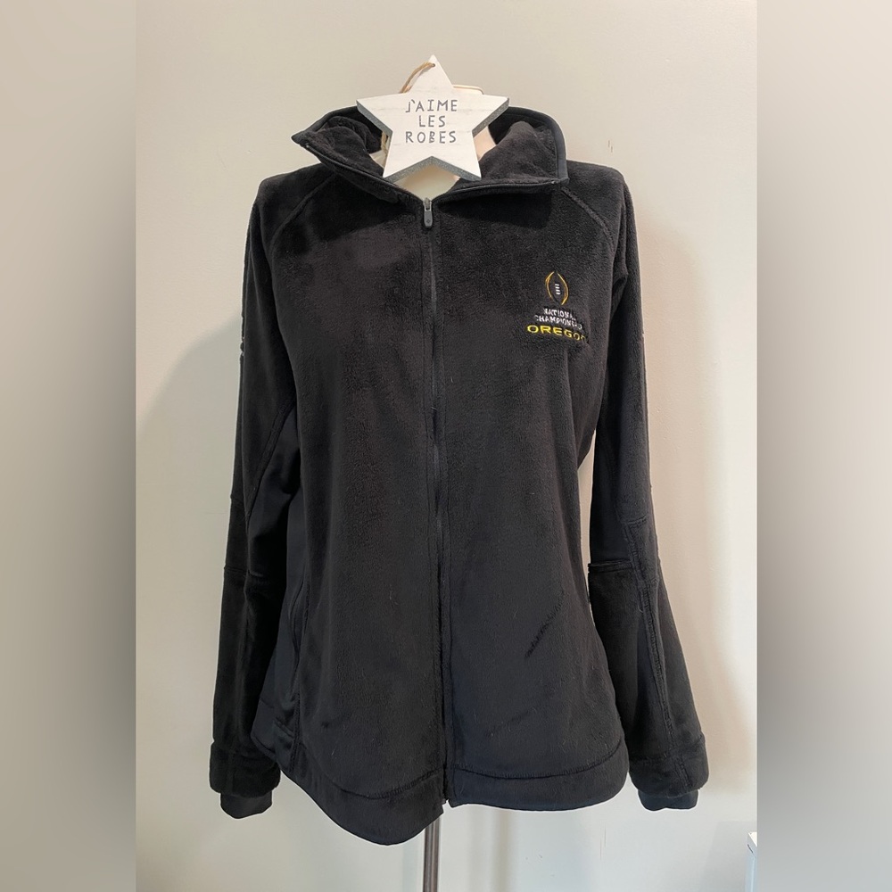 COLUMBIA Black U. of Oregon National 🏈 Championship Fleece Jacket, NWOT